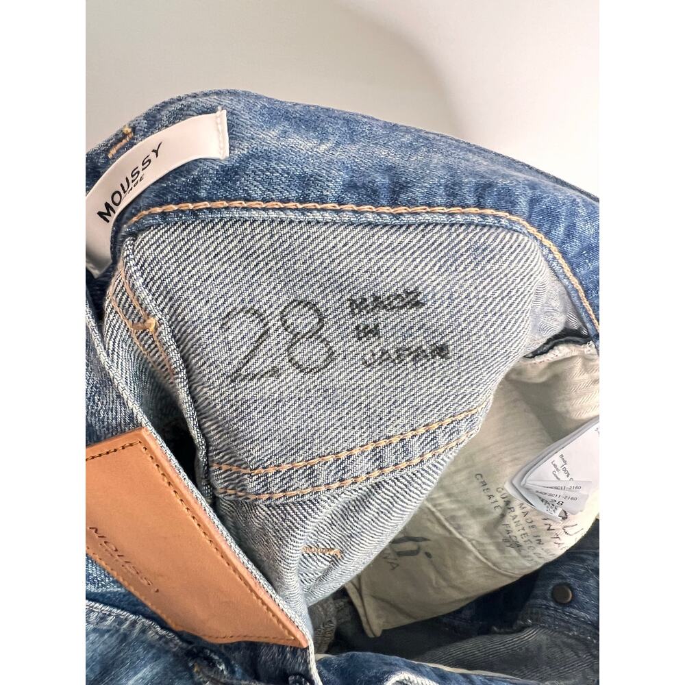 Moussy Vintage Selvedge Paint Splatter High Waisted Button Fly Straight Jeans 28 - Picture 11 of 13